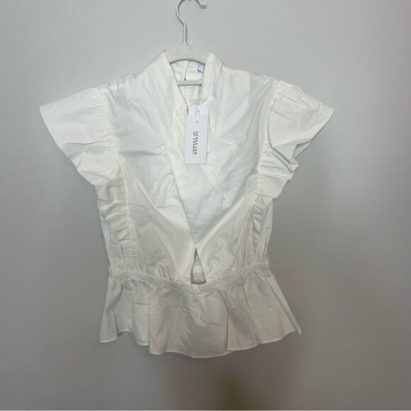 DEREK LAM 10 CROSBY Brynn Ruffle Wrap Top Missing belt - Picture 4 of 7